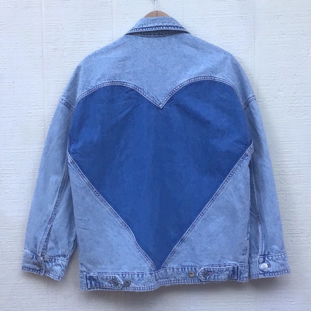 Zara heart denim oversized jacket